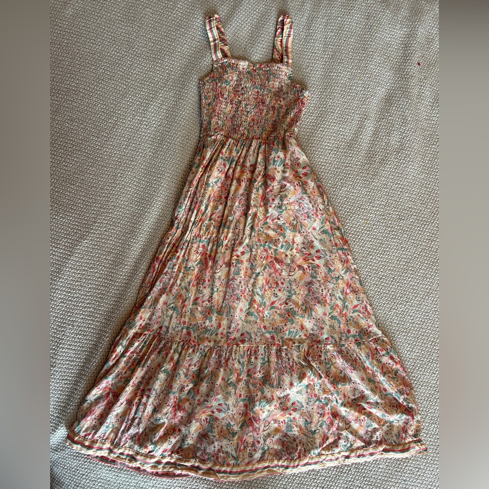 Marine Layer Selene Smocked Maxi Dress in Superbloom, XS